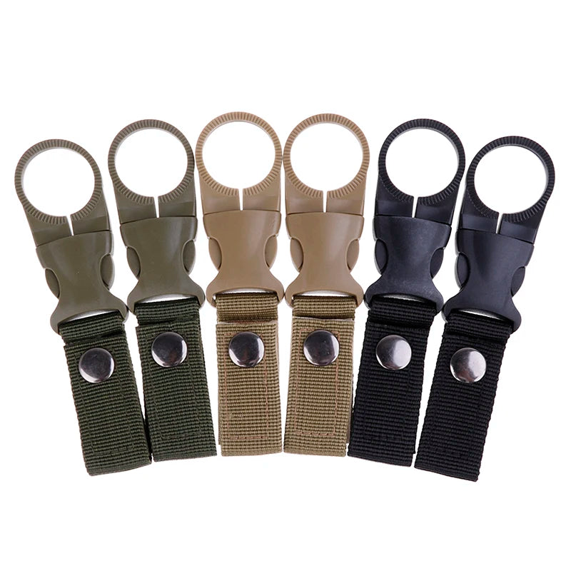2Pcs Water Bottle Holder Climbing Carabiner Belt Backpack Hanger Hooks Clip Multifunction Water Bottle Nylon Webbing Buckle Hook