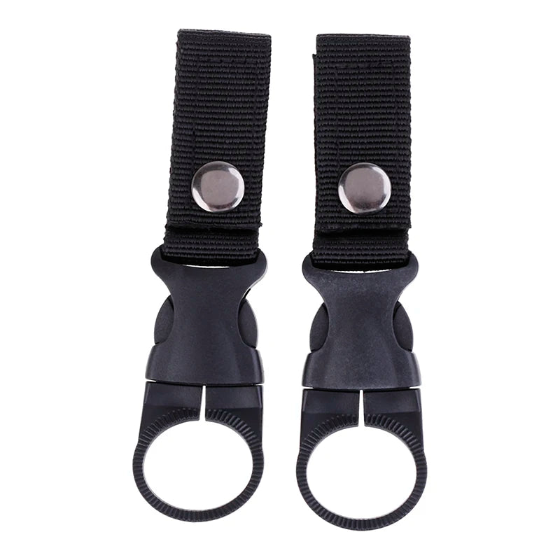 2Pcs Water Bottle Holder Climbing Carabiner Belt Backpack Hanger Hooks Clip Multifunction Water Bottle Nylon Webbing Buckle Hook